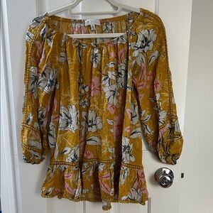 Floral Mustard Women's Top